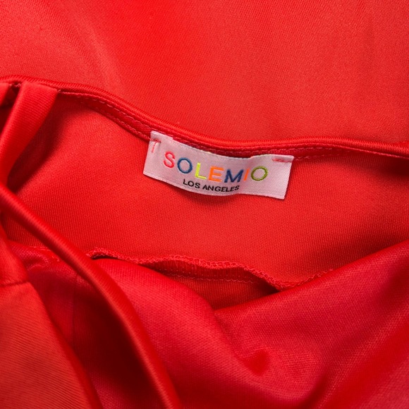 Solemio Red Fit & Flare Dress Small Strappy Skater Mini Dress Open Back - Picture 3 of 4